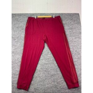 Chico’s Zenergy Women’s Size 4 20/22 Comfort Waist Red Jogger Pants Satin Trim